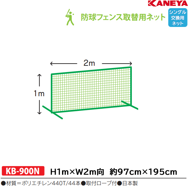 カネヤ(KANEYA) KB-900N 野球 硬式・軟式兼用 取り替えネット1m×2m 10%OFF | スポーツドリカム.COM オンラインショップ